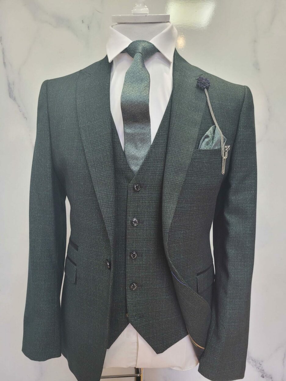 Caridi Olive Three-Piece Suit