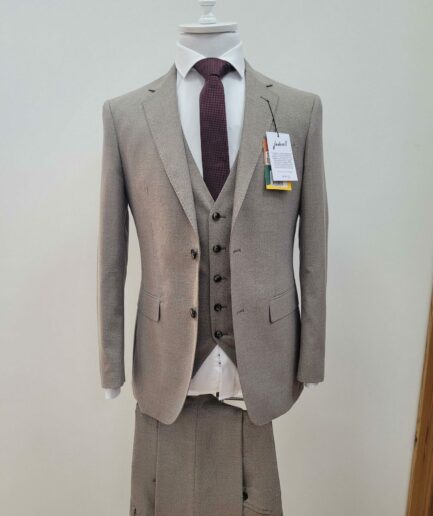 Jodrell Beige Three-Piece Suit