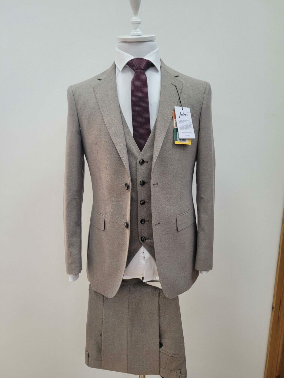Jodrell Beige Three-Piece Suit